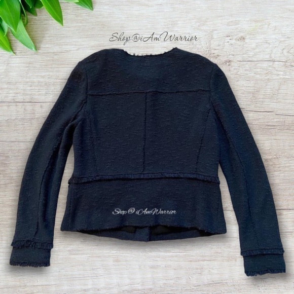 Rebecca Taylor navy blue stretch boucle jacket *shop@iamwarrior - Picture 12 of 16